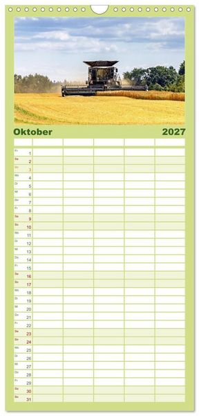 Produktbild: Familienplaner 2027 - Giganten der Ernte mit 5 Spalten (Wandkalender, 21 x 45 cm) CALVENDO
