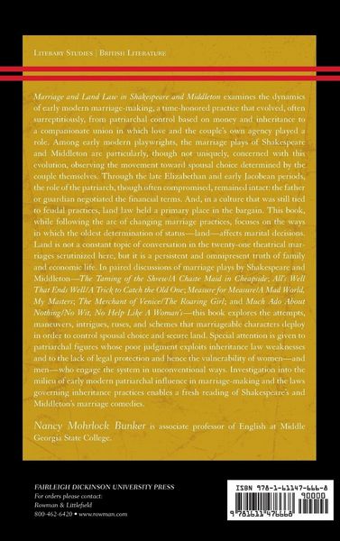 Produktbild: Marriage and Land Law in Shakespeare and Middleton