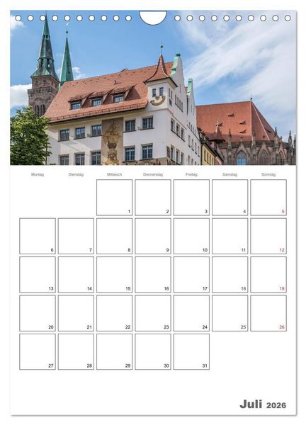 Produktbild: N&Uuml;RNBERG Bezauberndes Altstadtherz / Terminplaner (Wandkalender 2026 DIN A4 hoch), CALVENDO Monatskalender