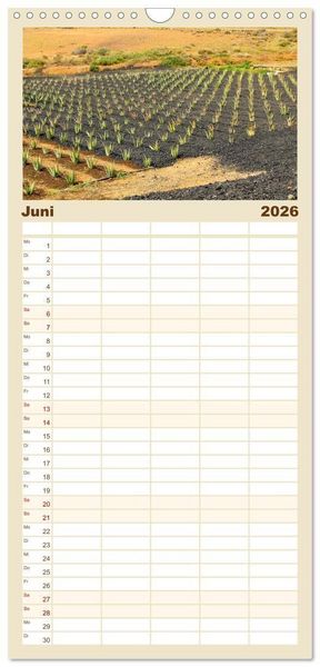 Produktbild: Familienplaner 2026 - Fuerteventura &ndash; Von Str&auml;nden und Bergen mit 5 Spalten (Wandkalender, 21 x 45 cm) CALVENDO