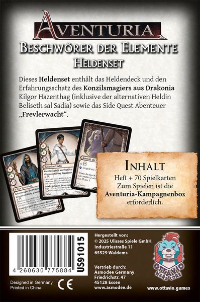 Produktbild: Ottavio - Aventuria: Beschw&ouml;rer der Elemente