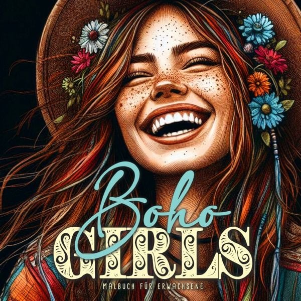 Boho Girls Malbuch für Erwachsene