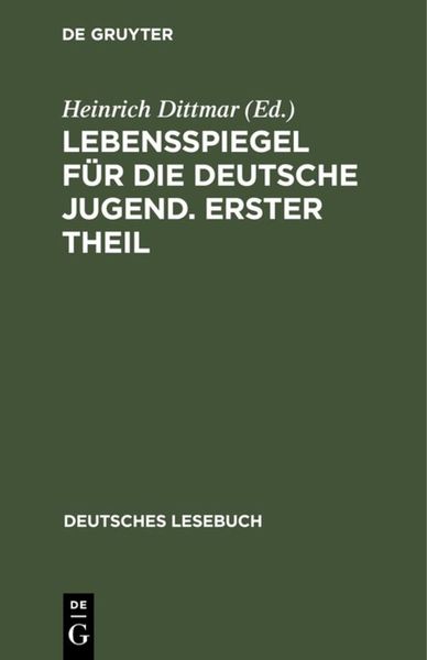 Produktbild: Lebensspiegel f&uuml;r die deutsche Jugend. Erster Theil