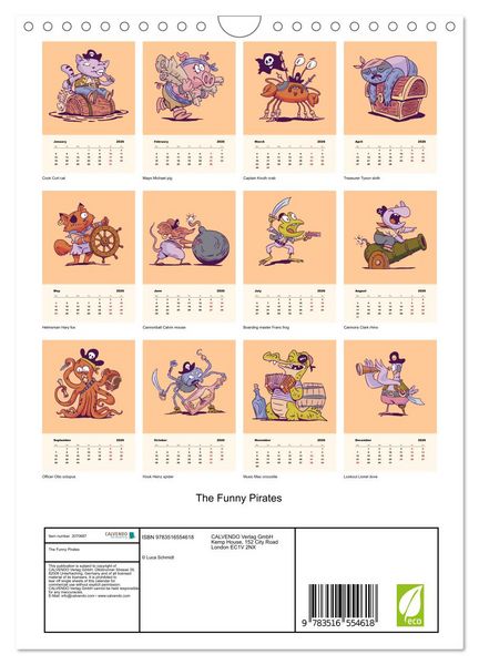Produktbild: The Funny Pirates (Wall Calendar 2026 DIN A4 portrait), CALVENDO 12 Month Wall Calendar
