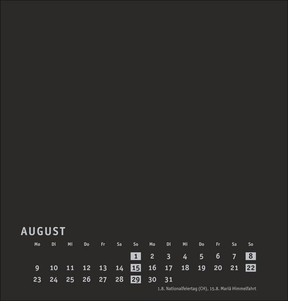 Produktbild: Premium-Bastelkalender schwarz mittel 2027