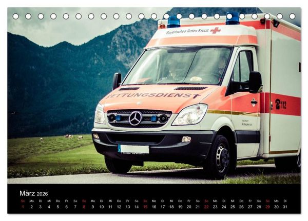 Produktbild: Einsatzfahrzeuge - Bayern (Tischkalender 2026 DIN A5 quer), CALVENDO Monatskalender