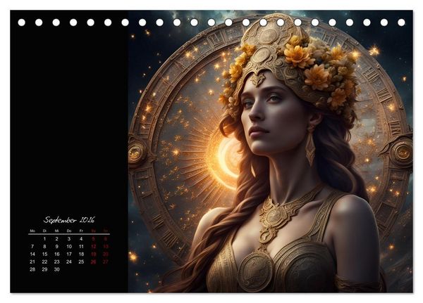 Produktbild: KI Tierkreiszeichen (Tischkalender 2026 DIN A5 quer), CALVENDO Monatskalender