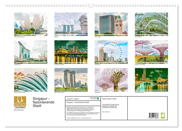 Produktbild: Singapur - faszinierende Stadt (Wandkalender 2026 DIN A2 quer), CALVENDO Monatskalender