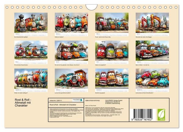 Produktbild: Rost & Roll - Altmetall mit Charakter (Wandkalender 2027 DIN A4 quer), CALVENDO Monatskalender