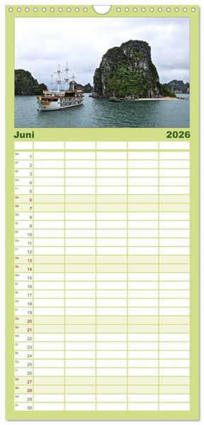 Produktbild: Familienplaner 2026 - Vietnam &ndash; Land der Kontraste 2026 mit 5 Spalten (Wandkalender, 21 x 45 cm) CALVENDO