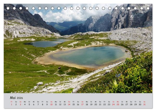 Produktbild: Wandern in den Dolomiten (Tischkalender 2026 DIN A5 quer), CALVENDO Monatskalender