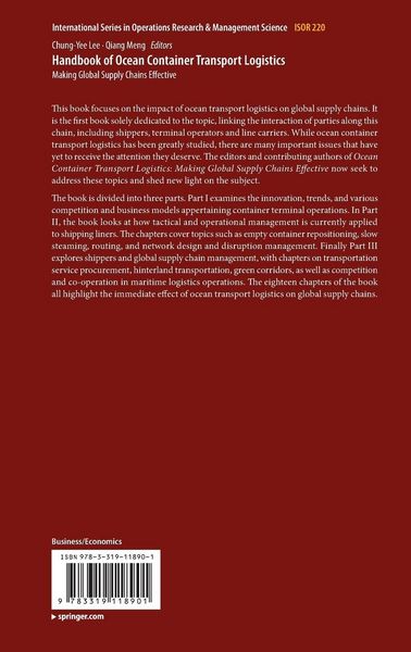 Produktbild: Handbook of Ocean Container Transport Logistics