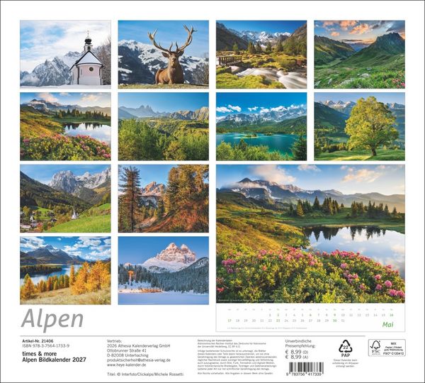 Produktbild: times&more Alpen Bildkalender 2027