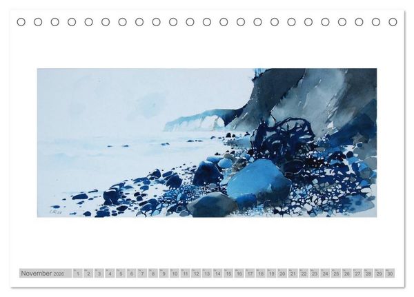 Produktbild: Faszinierende Weite. R&uuml;gen-Landschaft im Aquarell (Tischkalender 2026 DIN A5 quer), CALVENDO Monatskalender