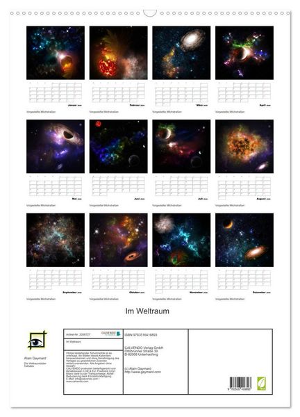 Produktbild: Im Weltraum (Wandkalender 2026 DIN A2 hoch), CALVENDO Monatskalender