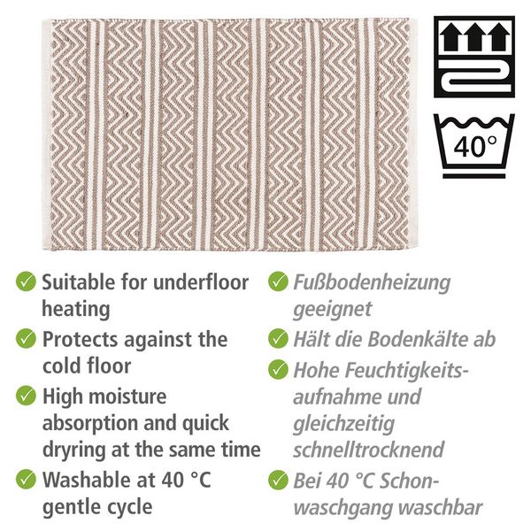 Produktbild: Badematte Mod. Shaki, Badvorleger aus recycelten PET Flaschen, 50 x 80 cm