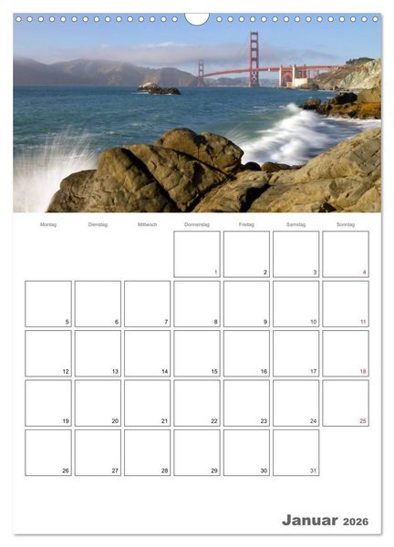 Produktbild: SAN FRANCISCO Terminplaner (Wandkalender 2026 DIN A3 hoch), CALVENDO Monatskalender