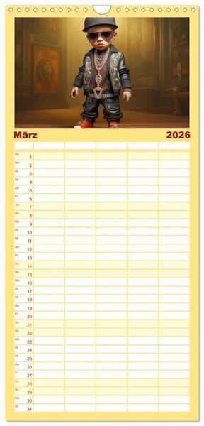 Produktbild: Familienplaner 2026 - Hip Hop Kids. Ein Jahr voller Style und Groove mit 5 Spalten (Wandkalender, 21 x 45 cm) CALVENDO