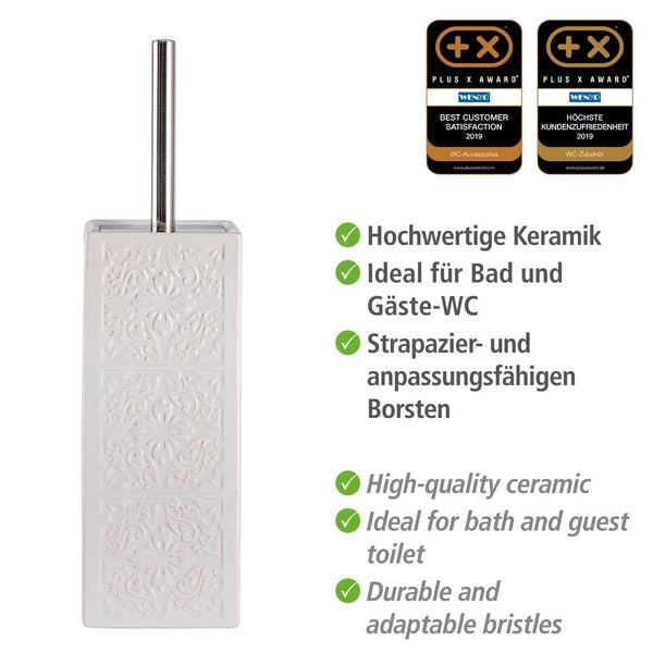 Produktbild: WC-Garnitur Mod. Cordoba Wei&szlig; Keramik, mit spanischen Ornamenten