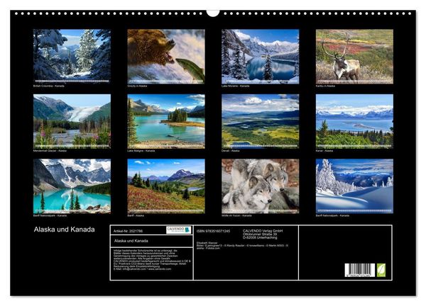 Produktbild: Alaska und Kanada (Wandkalender 2026 DIN A2 quer), CALVENDO Monatskalender