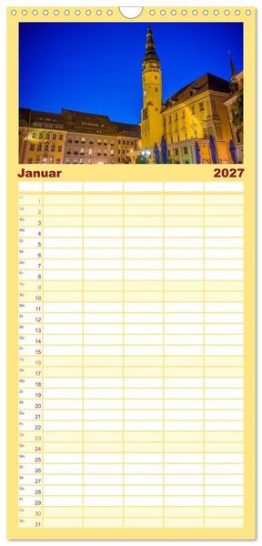 Produktbild: Familienplaner 2027 - Bautzen - Sorbisches Zentrum in der Oberlausitz mit 5 Spalten (Wandkalender, 21 x 45 cm) CALVENDO