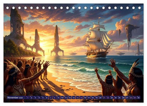Produktbild: Nyorana &ndash; Die verborgene Insel (Tischkalender 2026 DIN A5 quer), CALVENDO Monatskalender