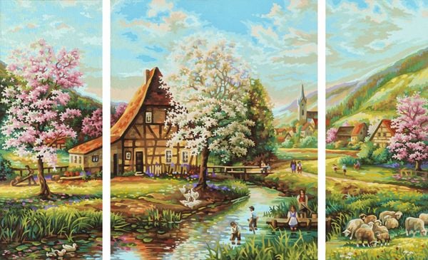 Produktbild: Malen nach Zahlen - Ländliche Idylle (Triptychon)