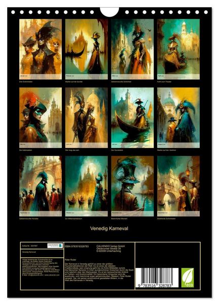 Produktbild: Venedig Karneval (Wandkalender 2026 DIN A4 hoch), CALVENDO Monatskalender