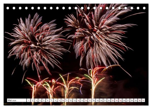 Produktbild: Feuerwerk - Kunstwerke am Himmel (Tischkalender 2026 DIN A5 quer), CALVENDO Monatskalender