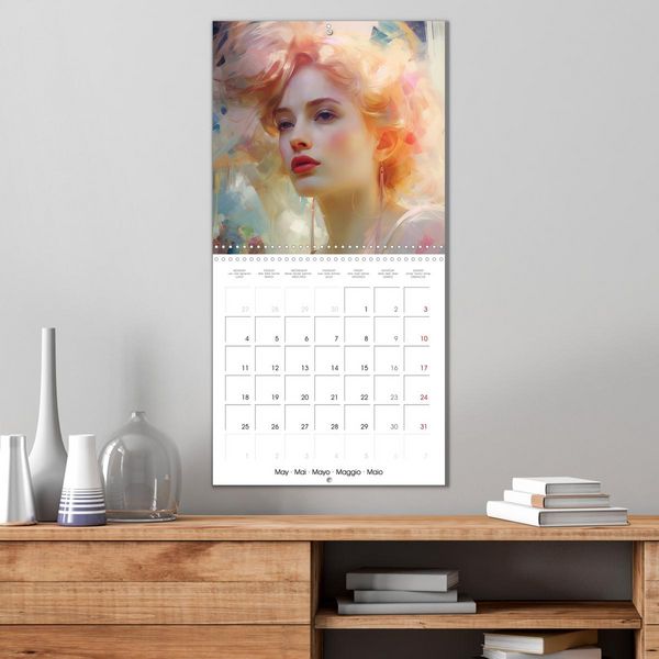 Produktbild: Images romantiques f&eacute;minines de style impressionniste (Calendrier mural carr&eacute; 2026 30x30 cm) Calendrier double avec une page pour vos prises de notes