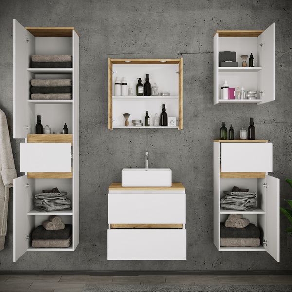 Produktbild: 6 tlg. Badm&ouml;bel-Set mit Waschbecken Cosila-A 60 cm