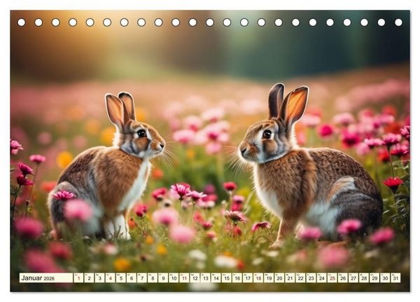 Produktbild: M&uuml;mmelm&auml;nner - Goldige Kaninchen (Tischkalender 2026 DIN A5 quer), CALVENDO Monatskalender