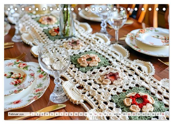 Produktbild: Granny Square Kunst - Ein Jahr voller kreativer H&auml;kelideen (Tischkalender 2026 DIN A5 quer), CALVENDO Monatskalender