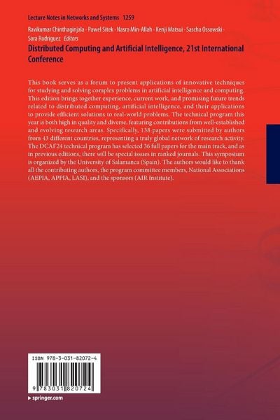 Produktbild: Distributed Computing and Artificial Intelligence, 21st International Conference