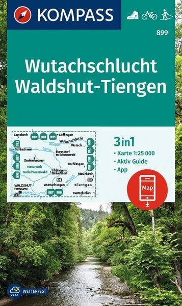 Produktbild: KOMPASS Wanderkarte 899 Wutachschlucht, Waldshut-Tiengen 1:25.000