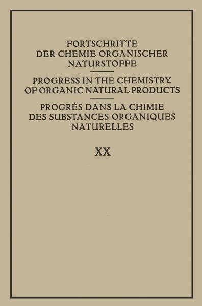 Produktbild: Fortschritte der Chemie Organischer Naturstoffe / Progress in the Chemistry of Organic Natural Products / Progr&egrave;s dans la Chimie des Substances Organi
