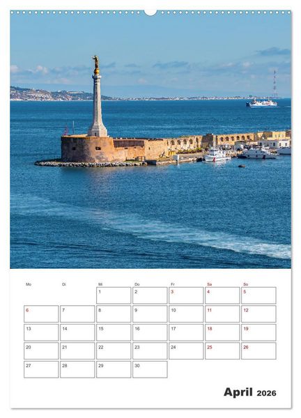 Produktbild: Messina - Reiseplaner (Wandkalender 2026 DIN A2 hoch), CALVENDO Monatskalender