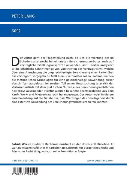 Produktbild: Das Bereicherungsverbot im Vertragsrecht