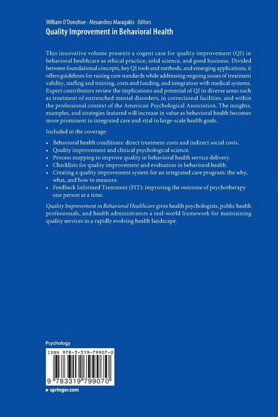 Produktbild: Quality Improvement in Behavioral Health