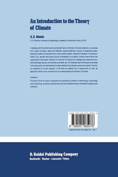 Produktbild: An Introduction to the Theory of Climate