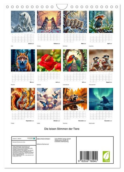 Produktbild: Die leisen Stimmen der Tiere (Wandkalender 2027 DIN A4 hoch), CALVENDO Monatskalender