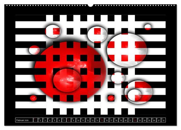Produktbild: SCHWARZ, WEI&szlig;, ROT (Wandkalender 2026 DIN A2 quer), CALVENDO Monatskalender