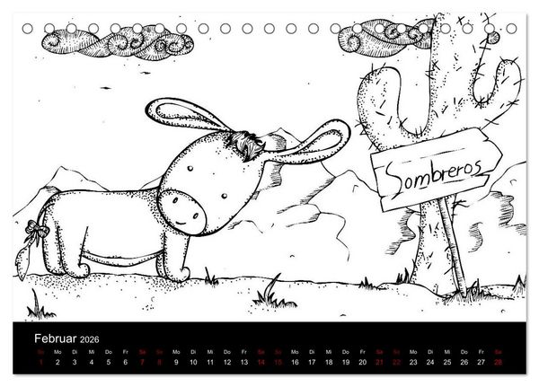Produktbild: Bezaubernde Mini-Monster - Ein Ausmal-Kalender (Tischkalender 2026 DIN A5 quer), CALVENDO Monatskalender