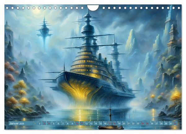 Produktbild: Futuristische Giganten Eine Welt von Morgen (Wandkalender 2026 DIN A4 quer), CALVENDO Monatskalender
