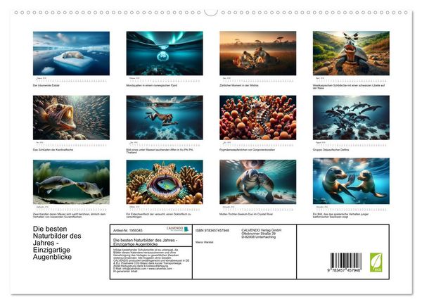 Produktbild: Die besten Naturbilder des Jahres - Einzigartige Augenblicke (hochwertiger Premium Wandkalender 2026 DIN A2 quer), Kunstdruck in Hochglanz