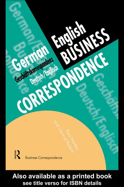 Produktbild: German/English Business Correspondence