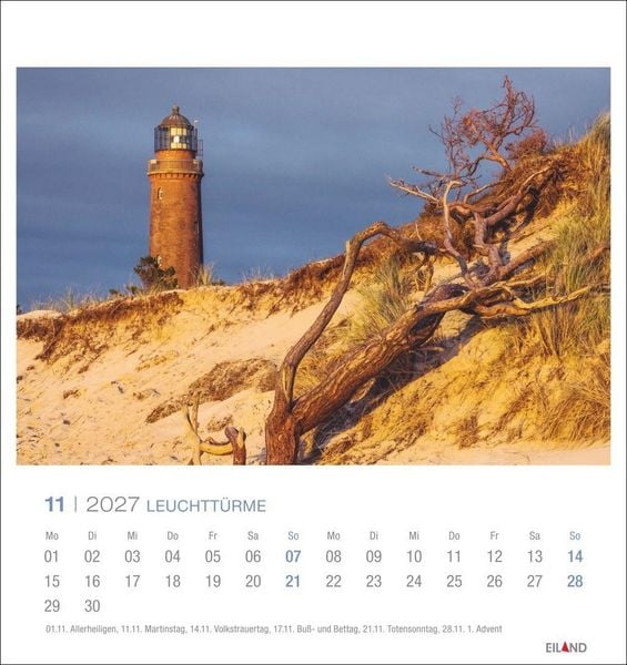 Produktbild: Leuchtt&uuml;rme Postkartenkalender 2027 - Leuchten des Nordens