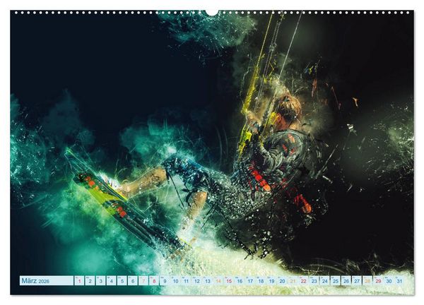 Produktbild: Kitesurfen extrem cool (Wandkalender 2026 DIN A2 quer), CALVENDO Monatskalender