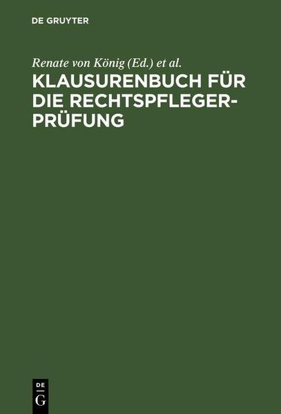 Produktbild: Klausurenbuch f&uuml;r die Rechtspflegerpr&uuml;fung