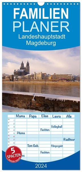 Produktbild: Familienplaner 2026 - Landeshauptstadt Magdeburg mit 5 Spalten (Wandkalender, 21 x 45 cm) CALVENDO